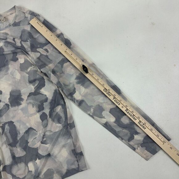 LOGO Lori Goldstein Mesh Button Shirt Cardigan Watercolor Nylon Blend Stretch L - Picture 3 of 11